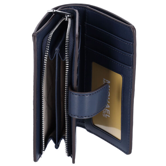 Michael Kors Jet Set Travel Medium Bifold Zip Coin ID Card Wallet Navy Multi - Picture 6 of 6